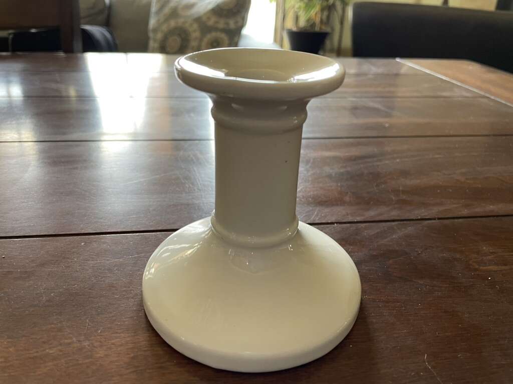 White Ceramic Tag Japan Candlestick Holder