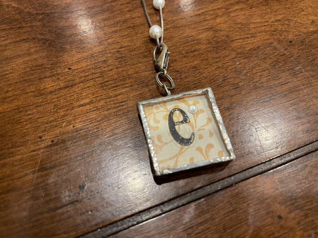 Necklace W/ Unique Square E Charm