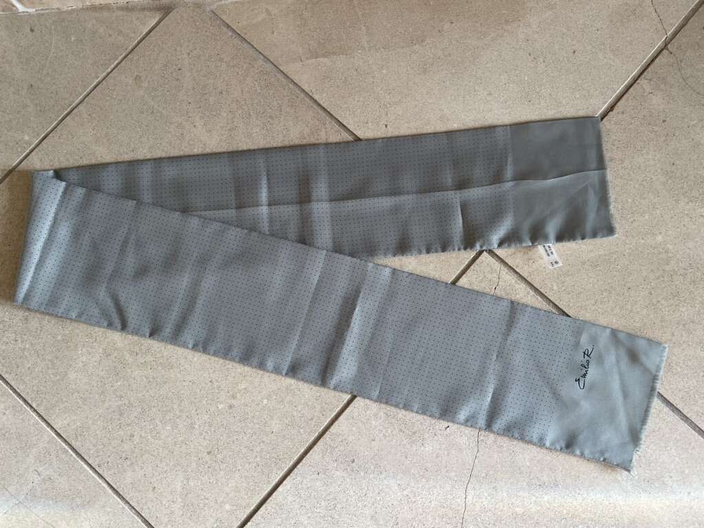 Gray Polka Dot Emilio R Silky Feel Polyester Scarf