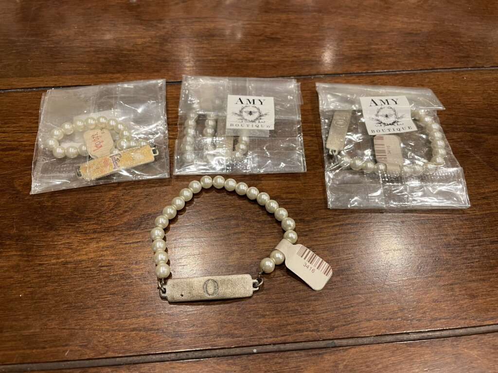 4 New John Wind Pearl Bracelets W/ Silver Initials