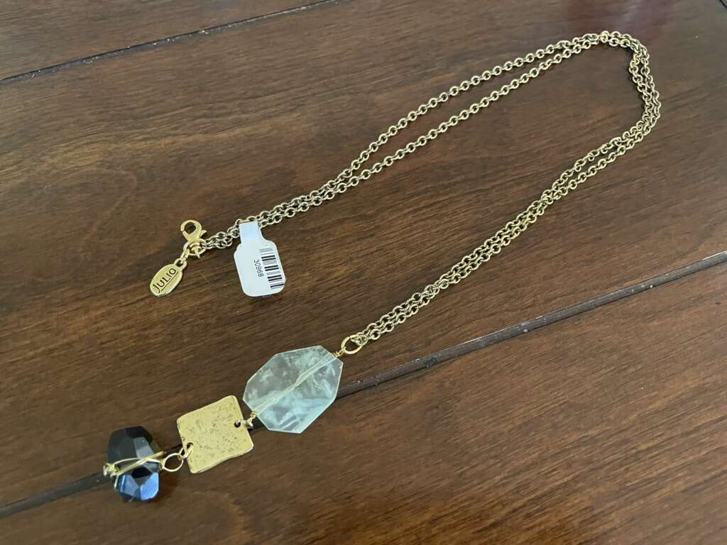 New Julio Designs Long Gold Necklace With Stones