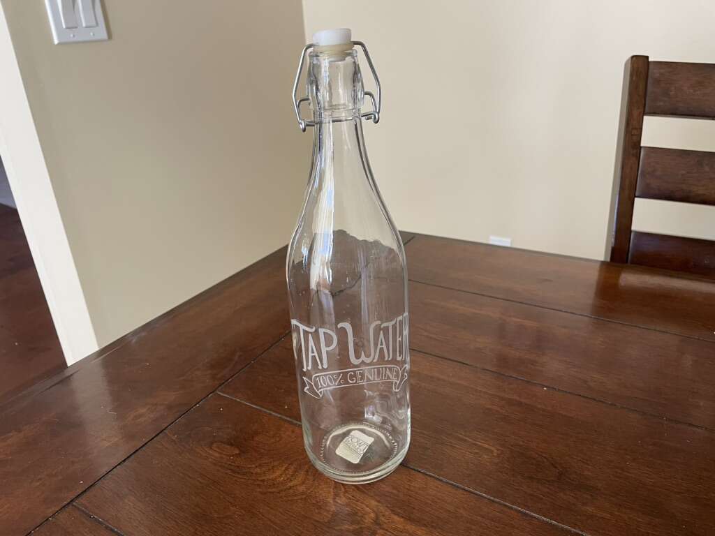 New Water Carafe Or Bottle W/ Etched Tap Water