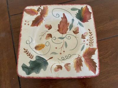 Jay Imports Square Fall Leaves Plate