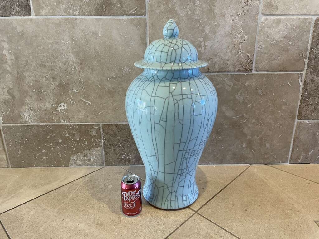 Really Large Crackle Temple Jar By Tozai Home