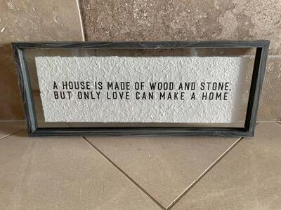 New Home Quote Floating In Black Frame - 2 Avail.