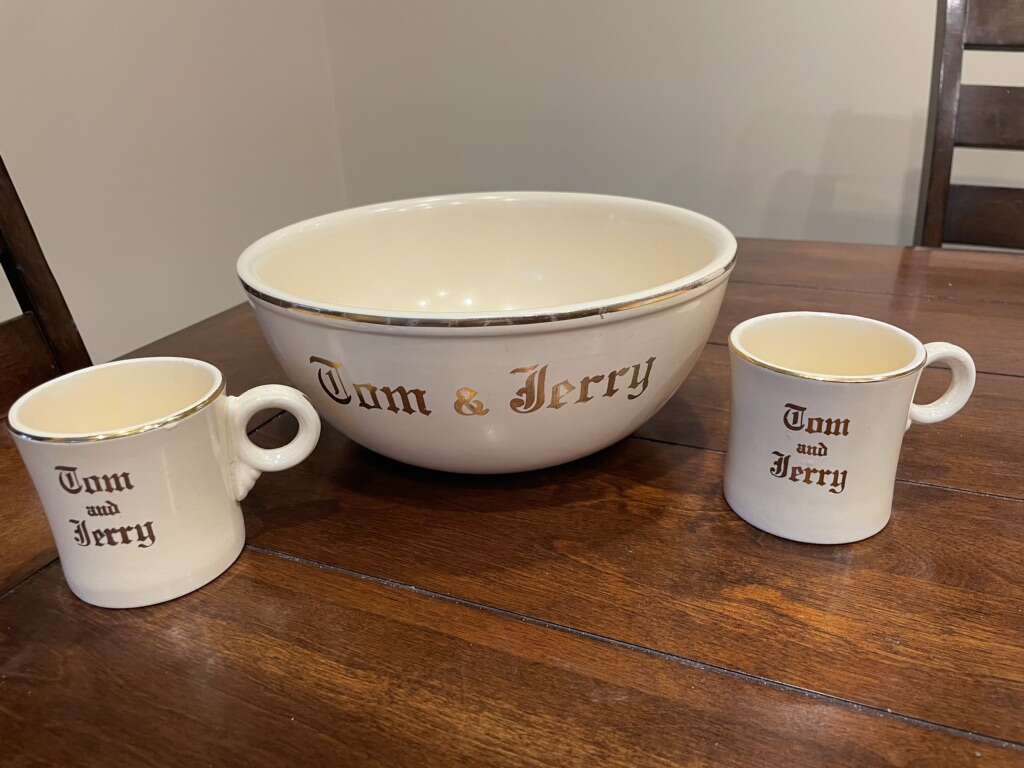 Vintage Tom & Jerry Punch Bowl And Cups