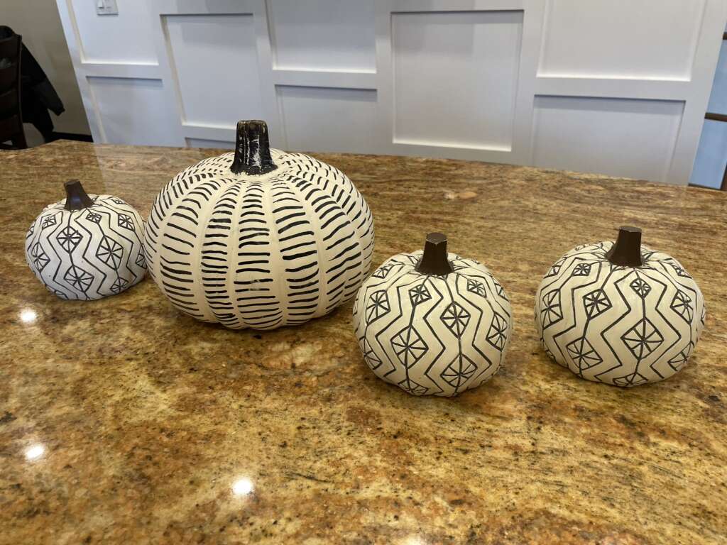Set Of 4 Black & White Pumpkins From Target