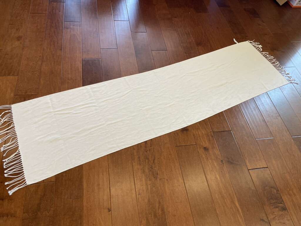 Long Cream Liz Claiborne Scarf W/ Fringes