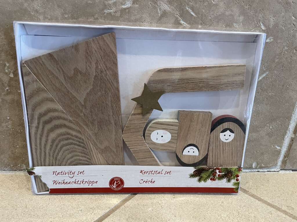 Simple Wood Nativity And Creche In The Box