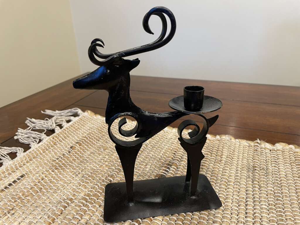 Metal Reindeer Candle Holder For Taper