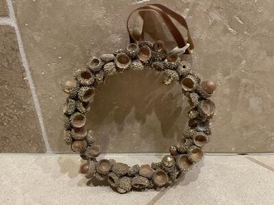 Small Acorn Wreath W/ Gold Glitter