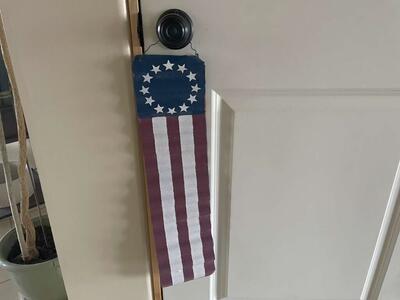 Hanging Wavy Metal Vintage Look Flag - 3 Available