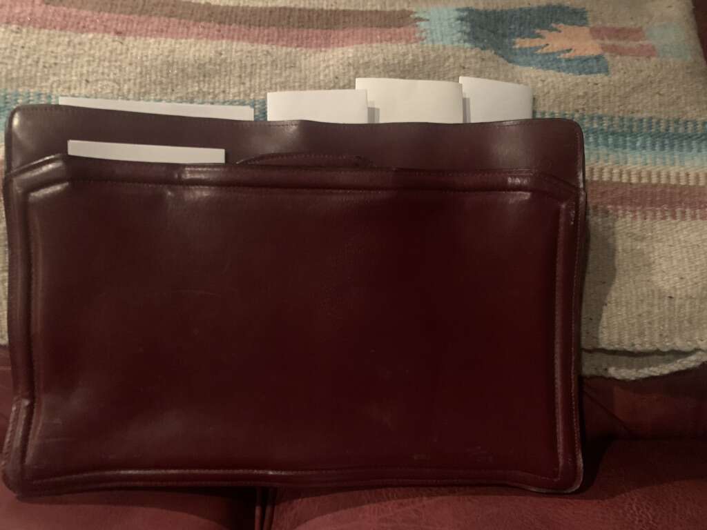 Rich Cherry Brown Leather Brief Case.