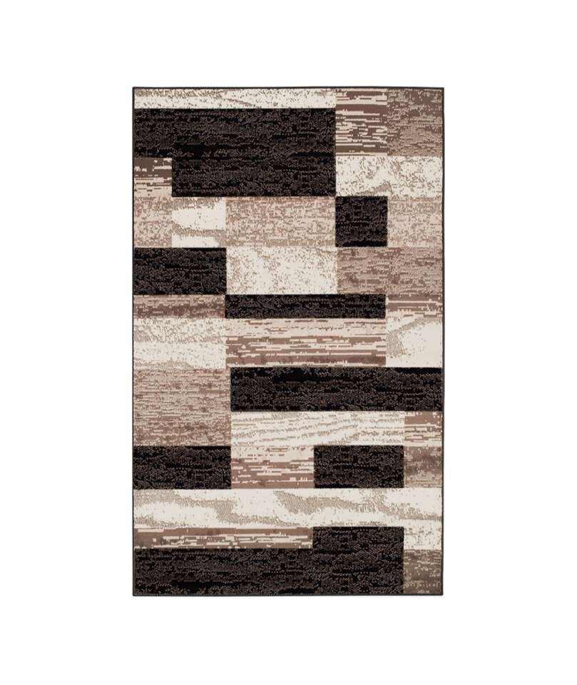 6x9 rug in brown, beige, black, taupe