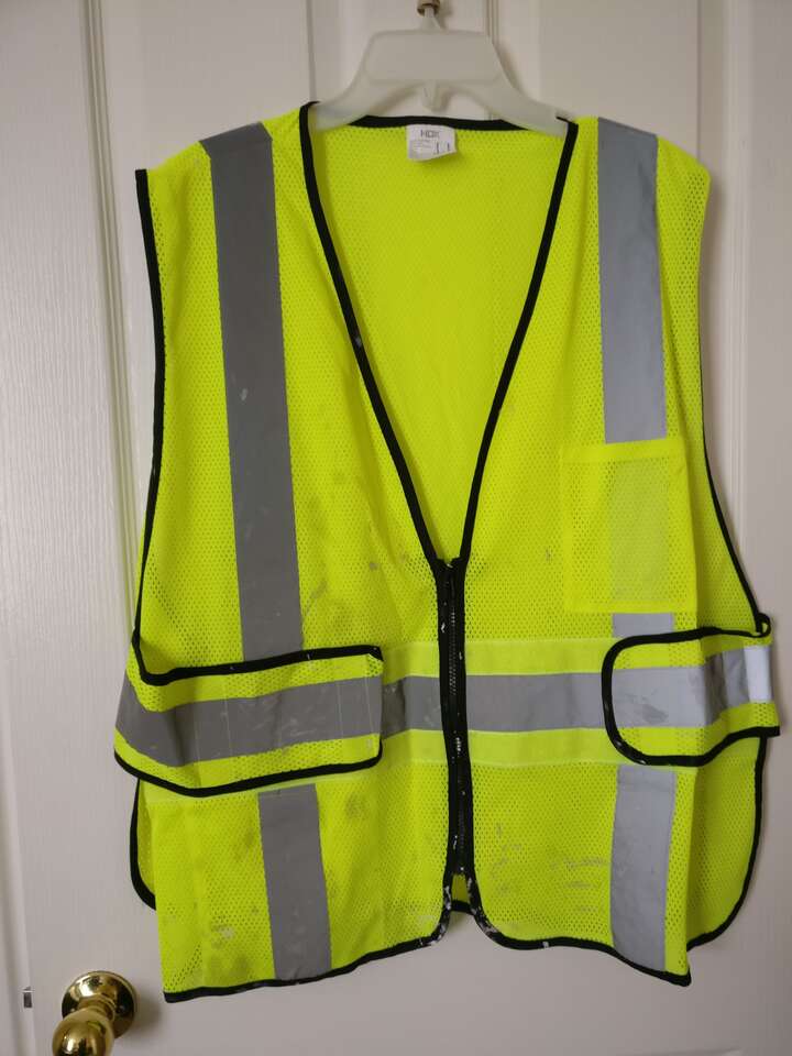 Used Yellow Reflective Safety Work Vest