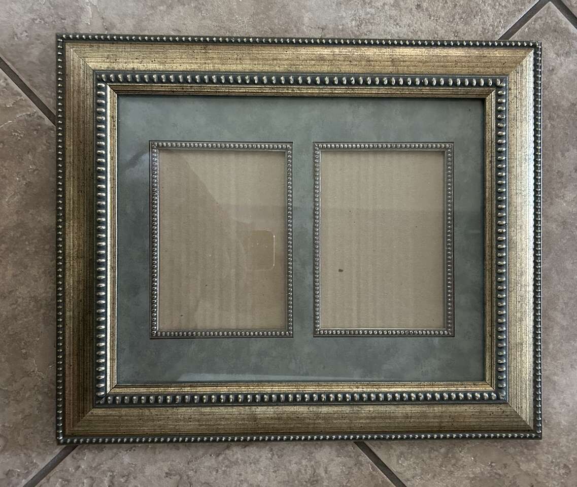 Matted Frame 18 inch x 15 inch - 2 5x7 inch photos with glass