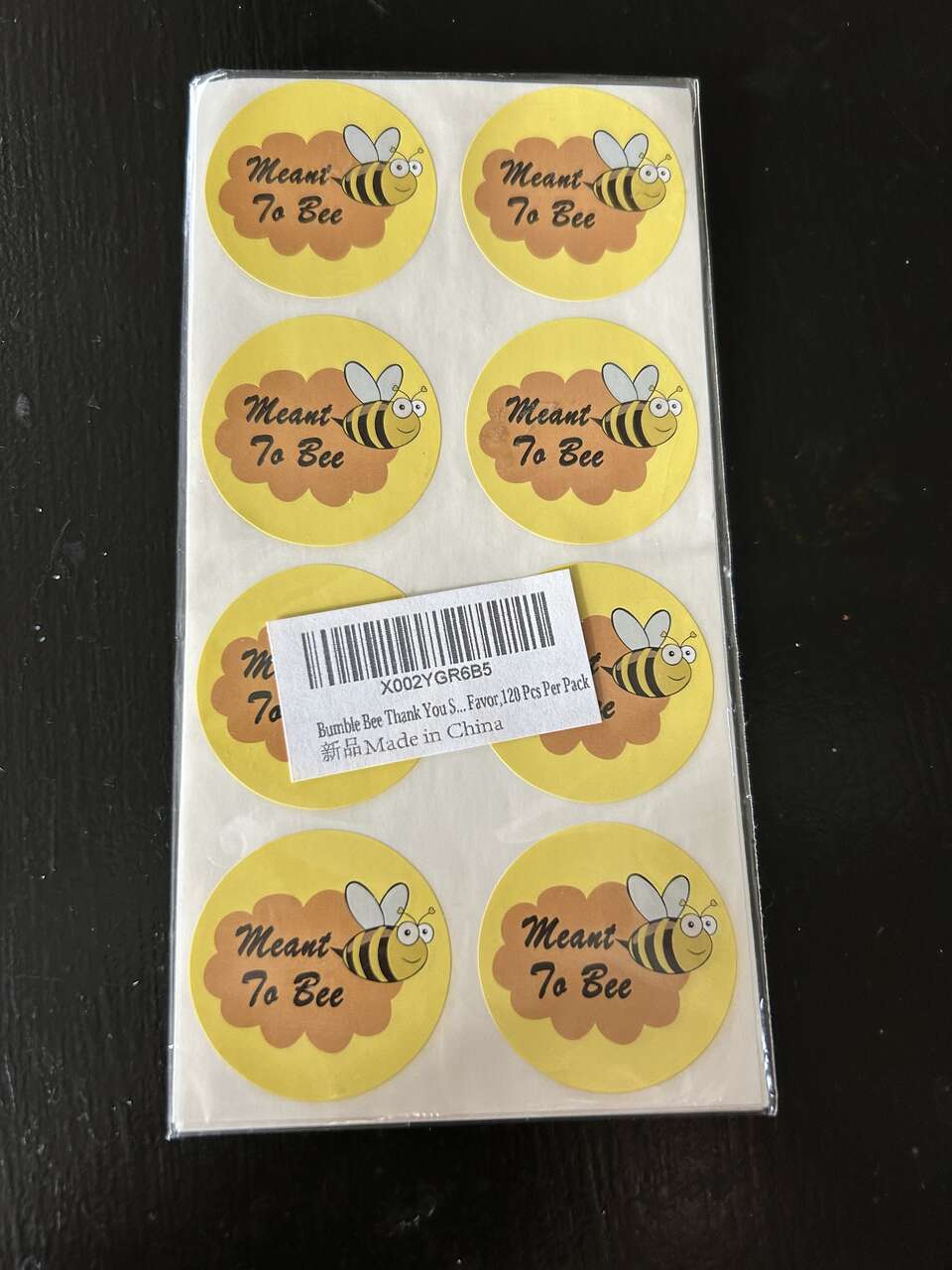 Brand New - 64 - 1 1/2 Inch Meant to Bee Sticker Label