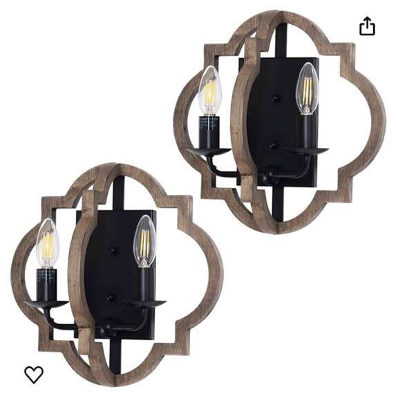 Viluxy Wood Wall Sconces 2pk