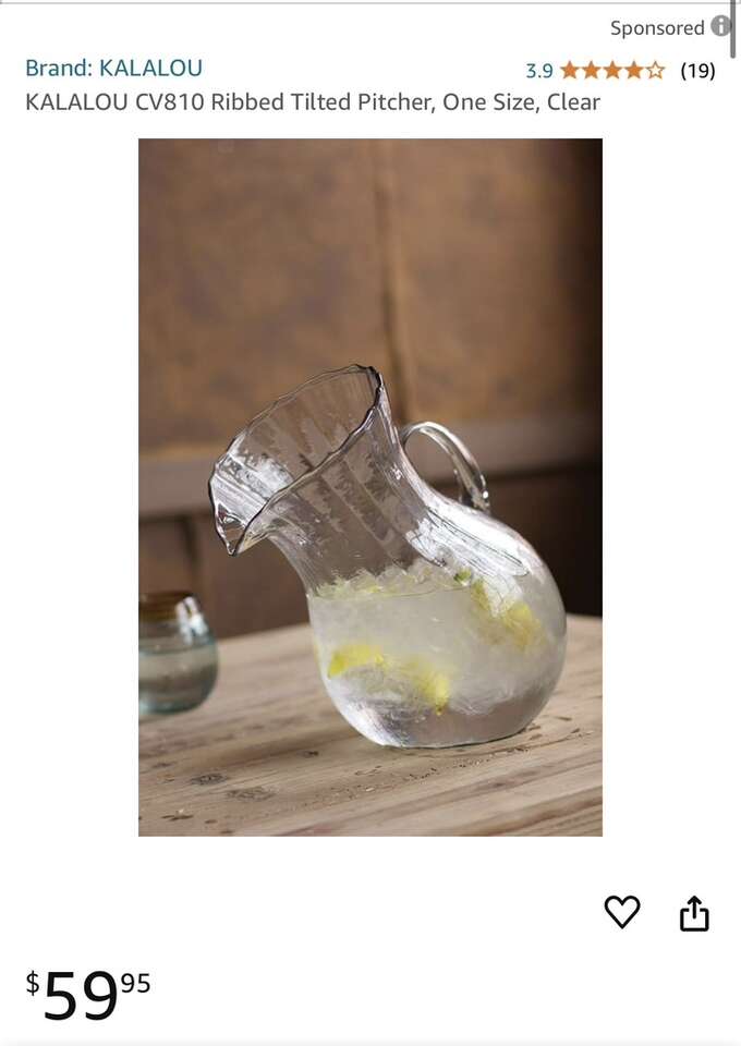 KALALOU CV810 Ribbed Tilted Pitcher