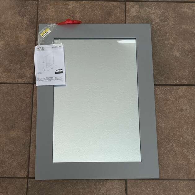 NEW Grey Glossy Bathroom Mirror FUNDRAISING