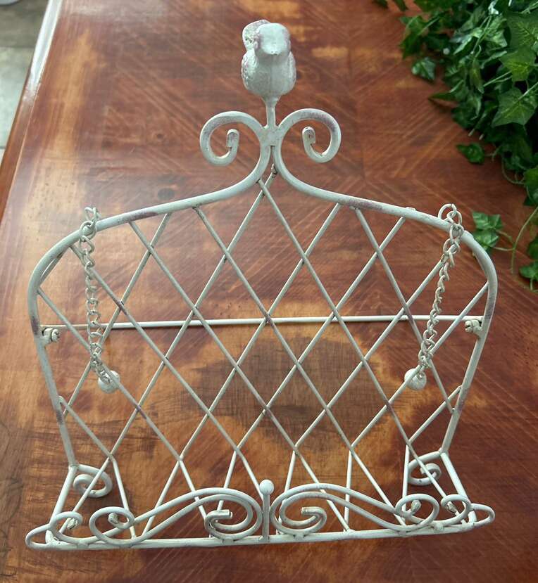 Farmhouse Metal CookBook Holder With Bird