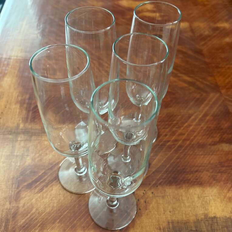 Champagne Flute Stemmed Glasses 6 fl oz Set Of 5