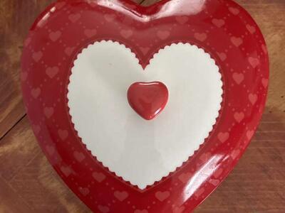 See’s Candies Valentine Ceramic Heart Candy Dish