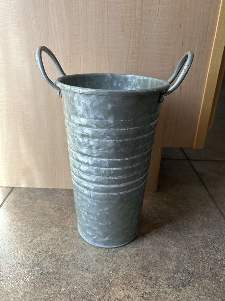 Ashland Whitewashed Galvanized French Bucket Decor