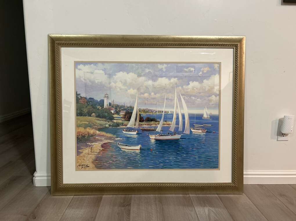 MingFeng Lighthouse Point Limited Print Gold Frame