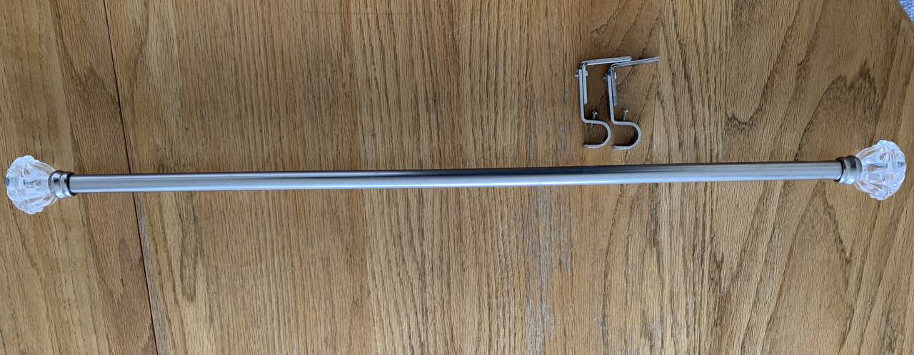 Curtain rod 5/8 in; 28-48 in; nickel, also ring clips available