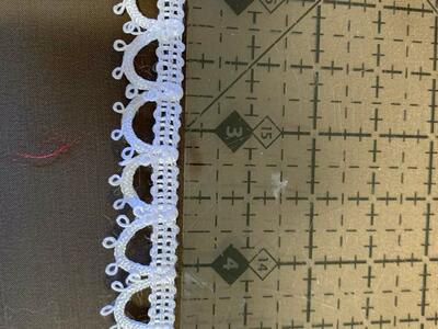 Picot loop braid white polyester 36 yd roll new 1/2”