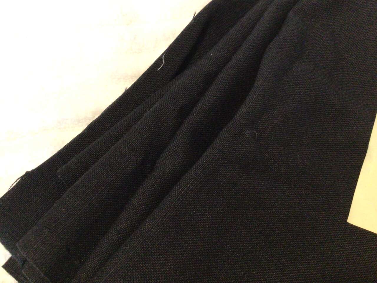 Black poly/rayon linen fabric more than 1 2/3 long