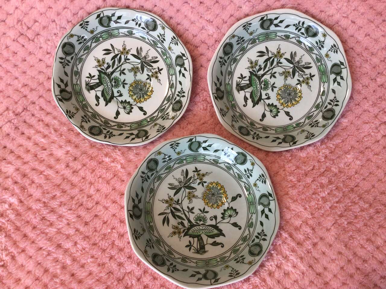 ADAMS CHINESE GARDEN English ironstone 5 saucers