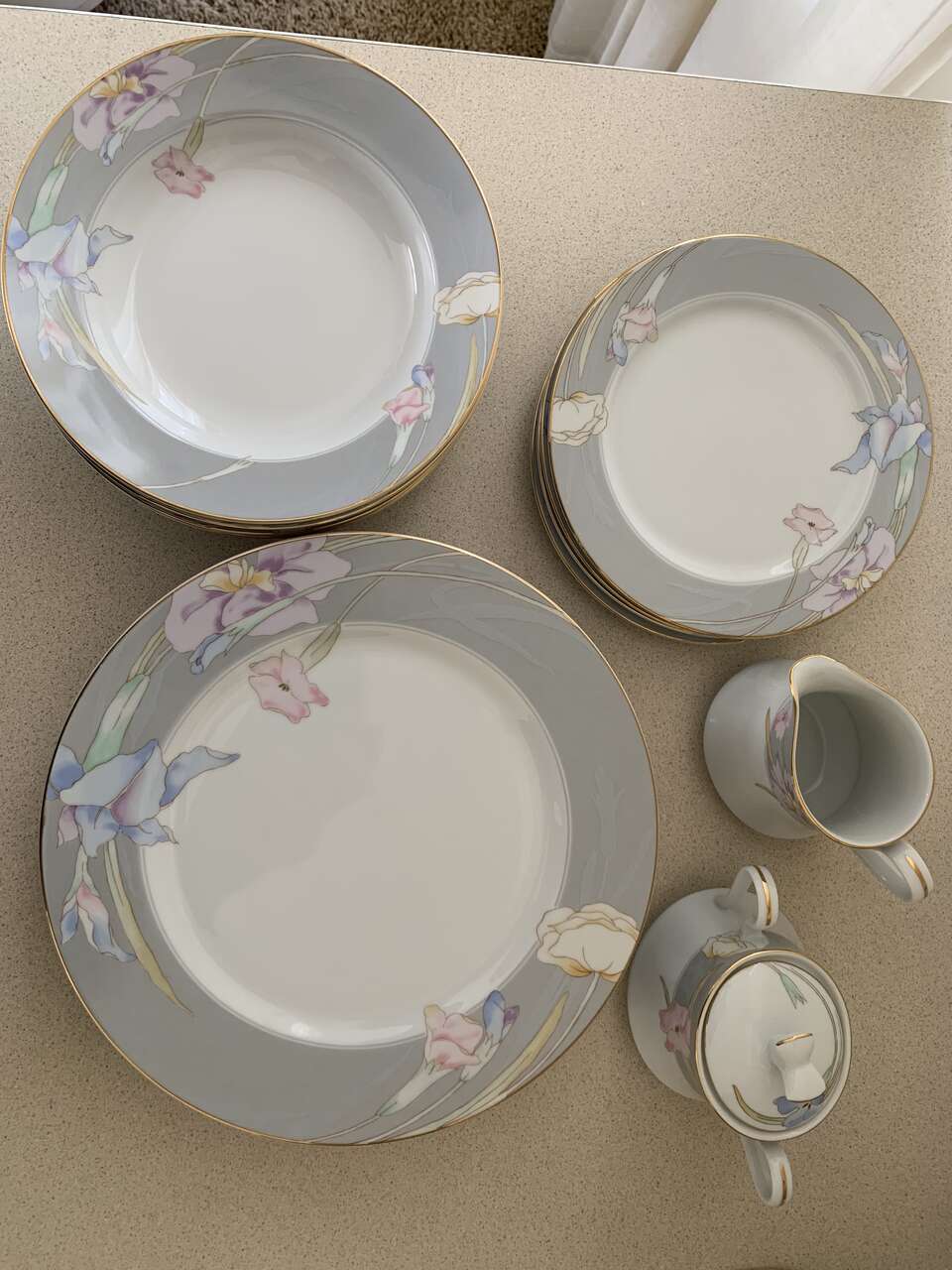 MIKASA CHARISMA GRAY china soup bowls 9