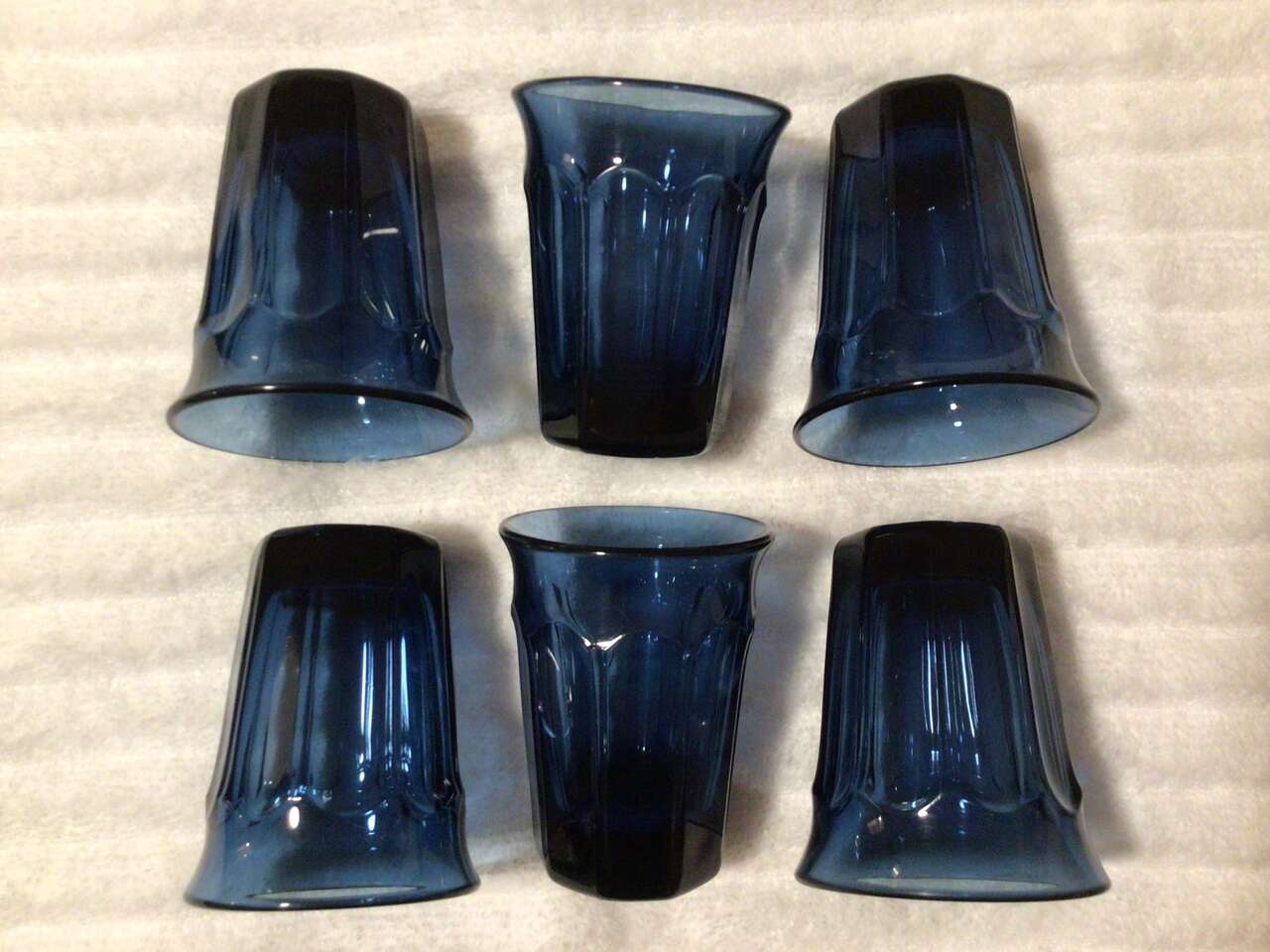 NORITAKE PROVINCIAL glasses dark blue juice and water tumblers