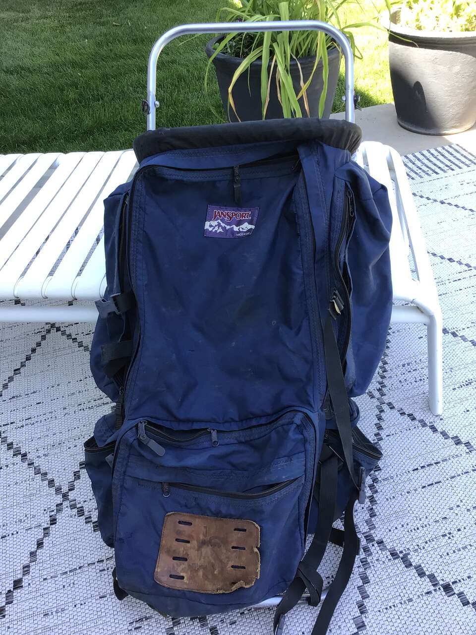 JANSPORT Vintage exterior frame backpack Blue