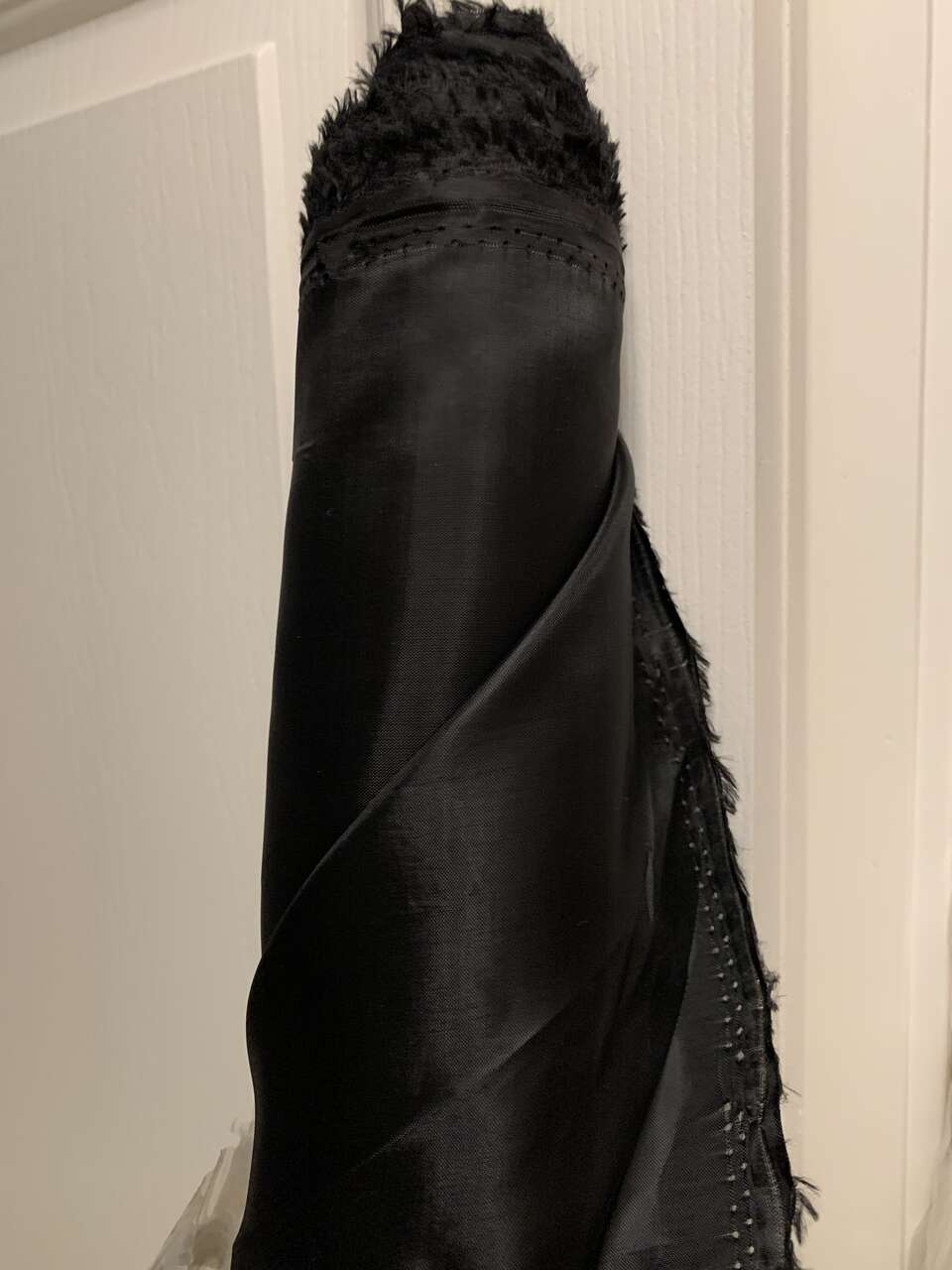 Black polyester lining fabric, 60” wide, many yds available