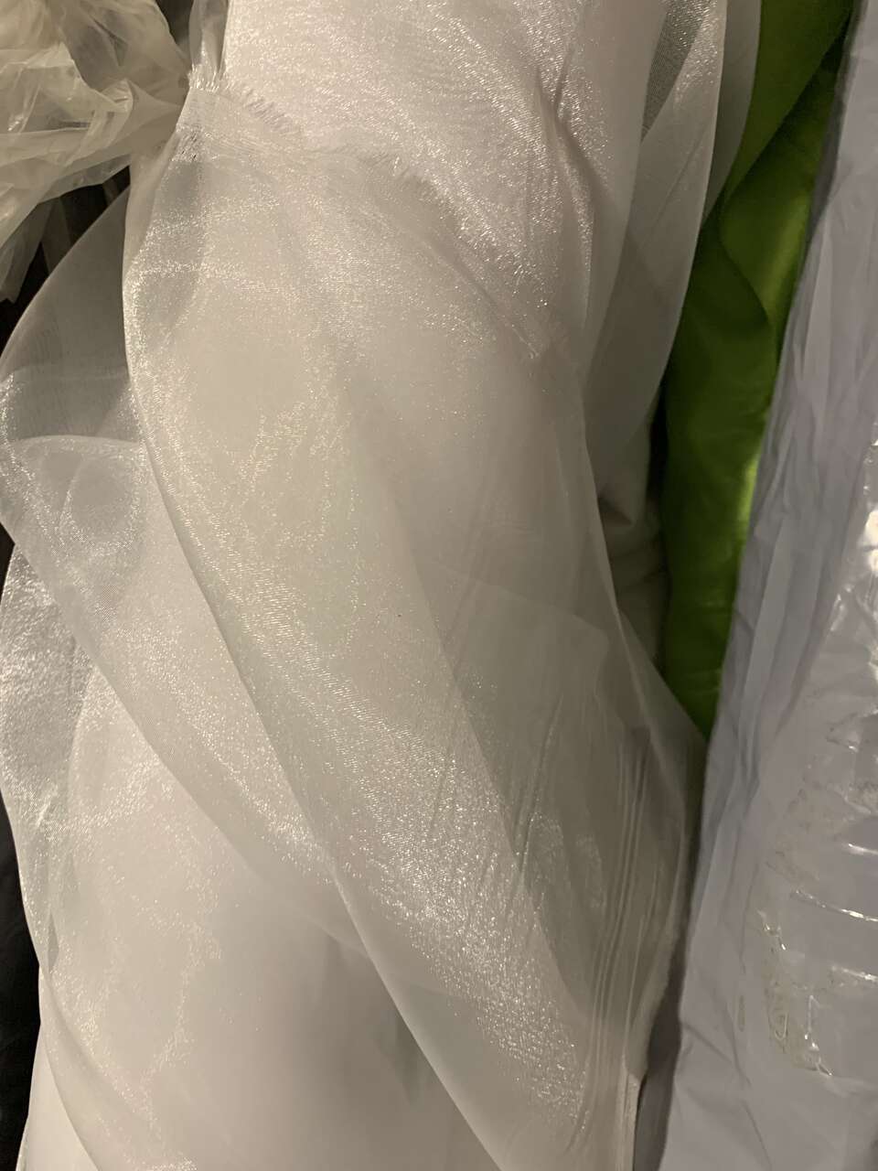 Organza fabric white by the yard 61 inches widea