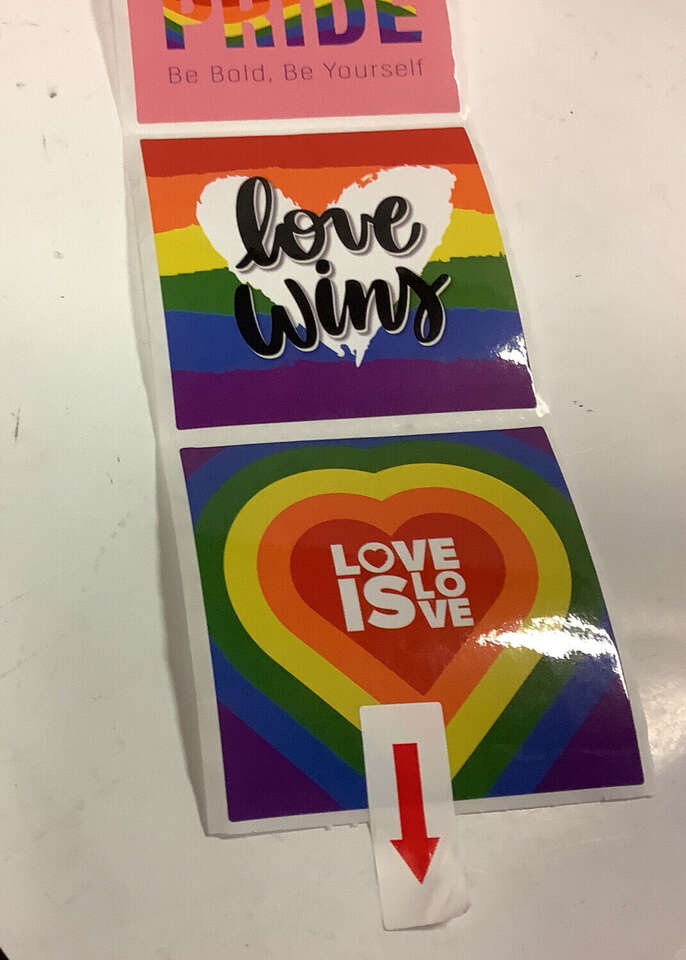 36 rolls of  Pride stickers