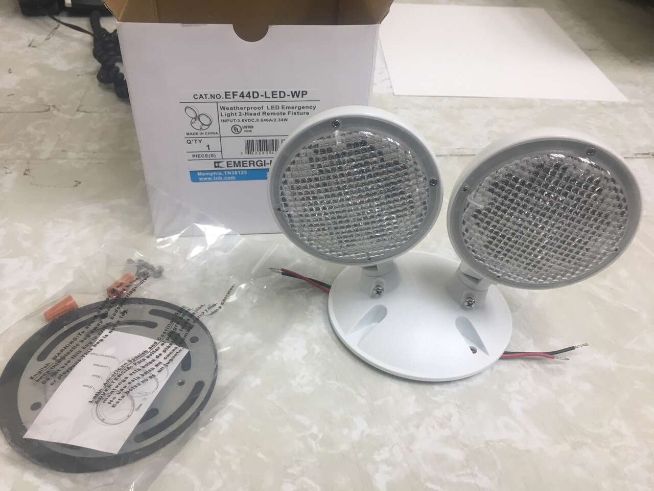 Emergi-Lite EF44D-LEDWP Round Weatherproof Remote Fixture 2 LED Lamps