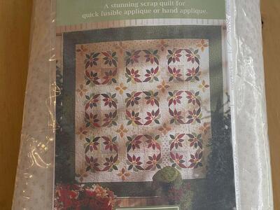 Poinsettia Wreaths Quilt Kit