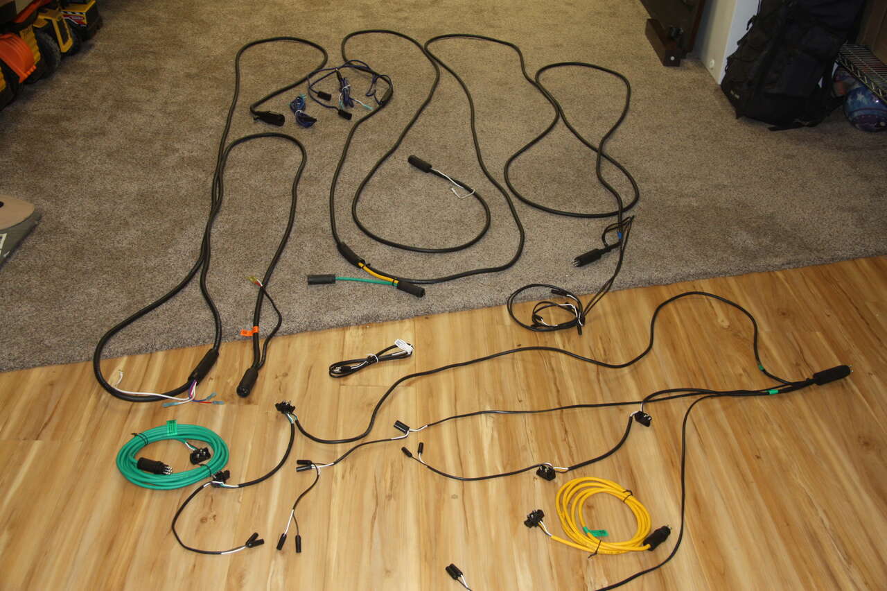 50' PLUS RV OR COMMERCIAL TRACTOR TRAILER 12 AWG COMPLETE WIRING HARNESS KIT.