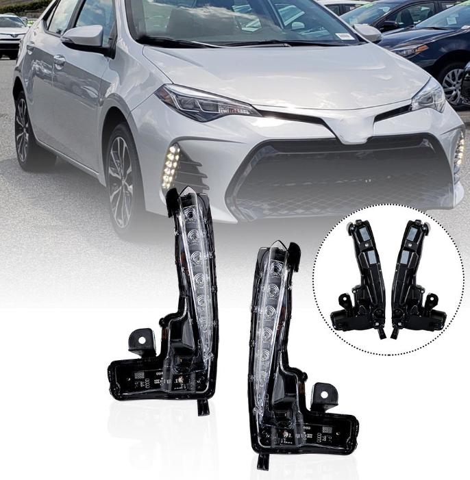 Toyota Corolla 2017-2019 SE XSE Clear Lens LED Driving Fog Lights Lamps R & L