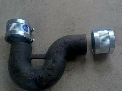 Iron P-Trap Pipe (2-in) + Two Coupling Fittings