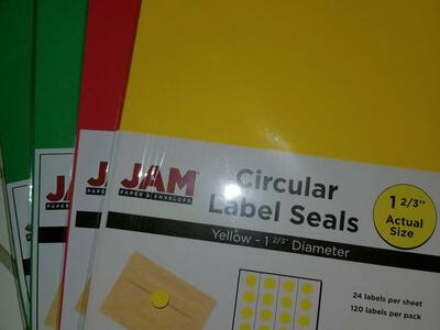 JAM Circular Label Seals, Each