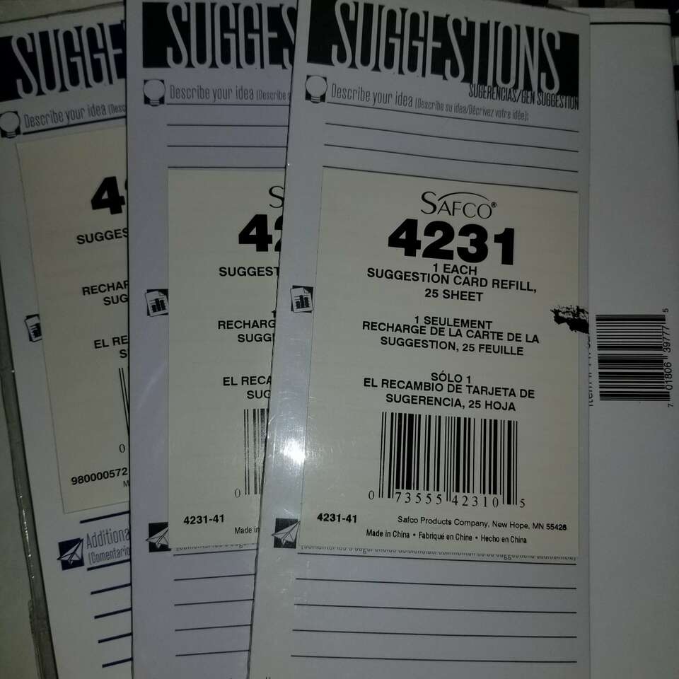 Suggestions Card Refill, Each