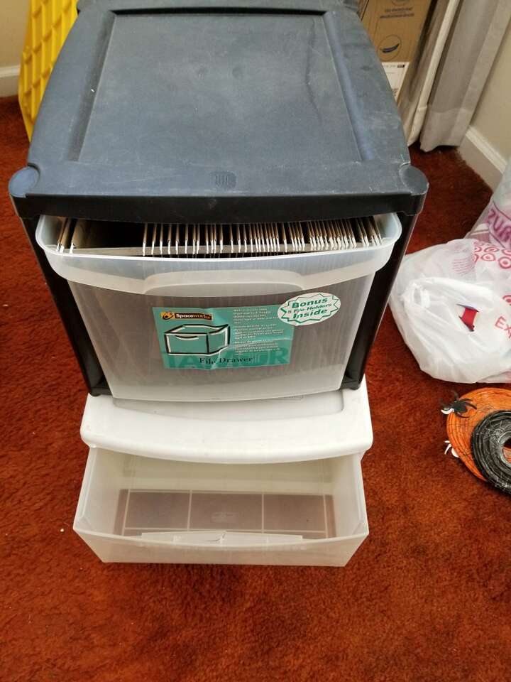 Plastic or Filing Storage Bins, Each