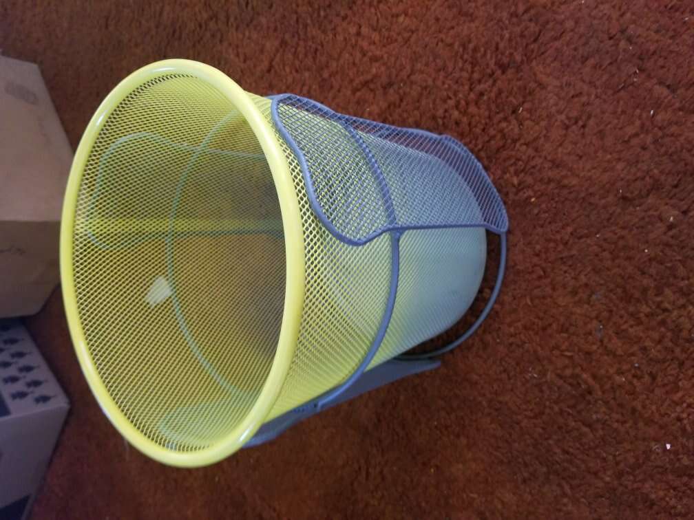 Metal Trash Can + Holder,