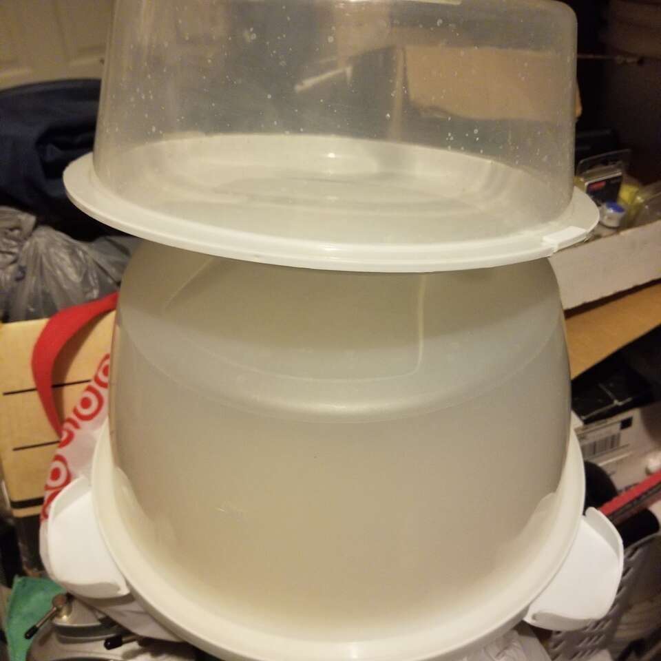 Two Cake Carriers with Locks, Both