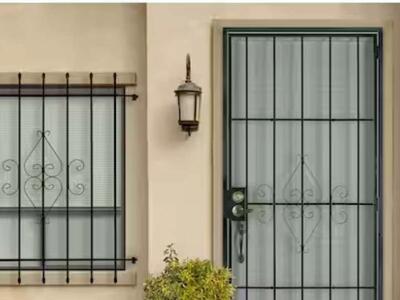 Su Casa Black Surface Mount Outswing Steel Door